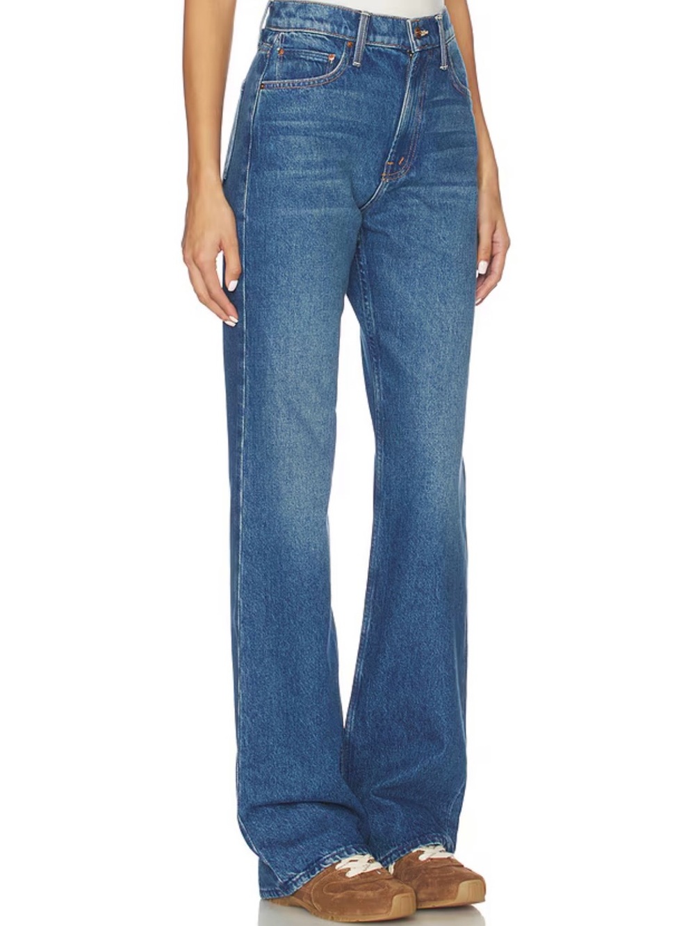 MOTHER SNACKS MIXER HEEL Women’s Classic Blue Straight Leg Jeans. - Picture 3 of 6